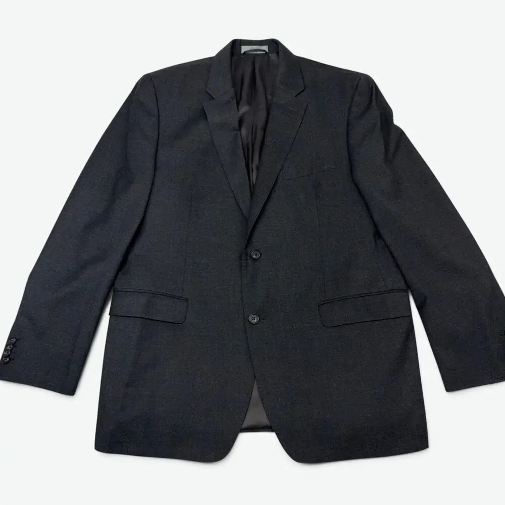 Lauren Ralph Lauren Wool Blazer Mens 46R Charcoal Gray Sport Coat Jacket Preppy